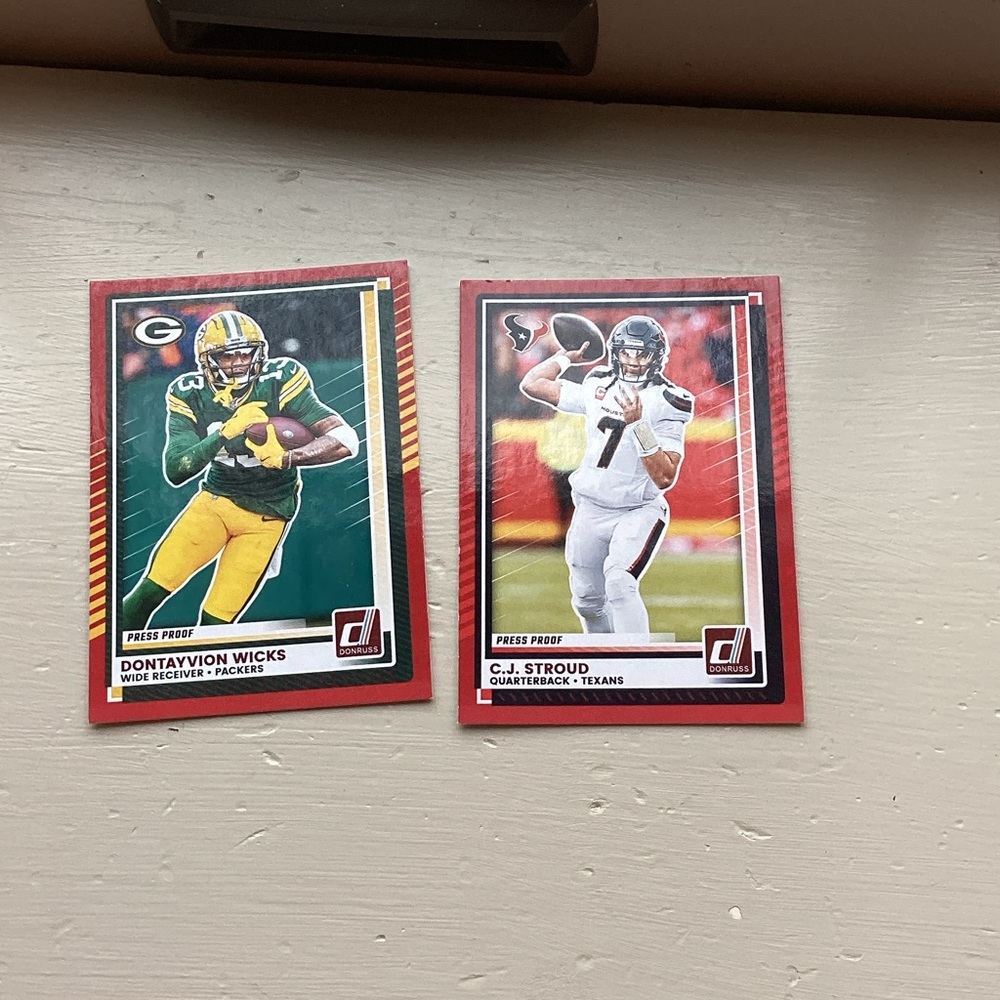 NFL Trading Card Set - Green and White cj stroud and dontayvion wicks